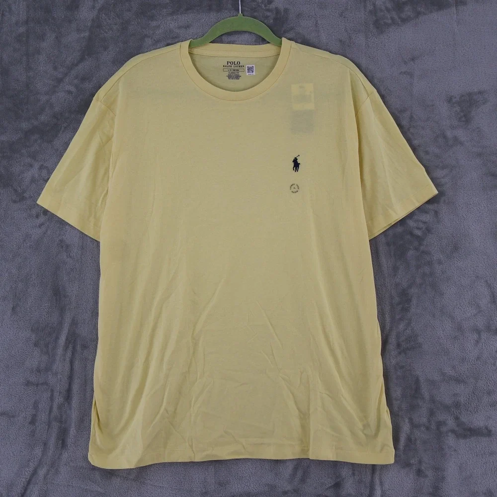 Polo Ralph Lauren Classic Fit T-Shirt Mens‎ Large Yellow Short Sleeve Preppy NWT